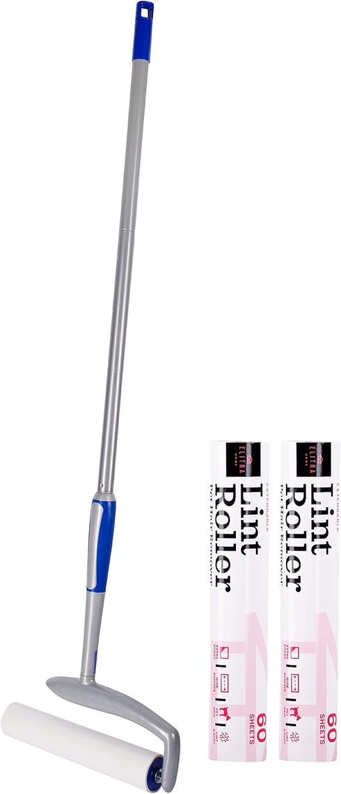 extendable Long Lint Roller 12-51 Inches Pet Hair Remover - Includes 2 Refills 180 Sheets...