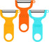 Original Vegetable Peeler, Potato Peelers for kitchen Carbon Steel Blade 3-Pack Orange/Blue/Yellow...