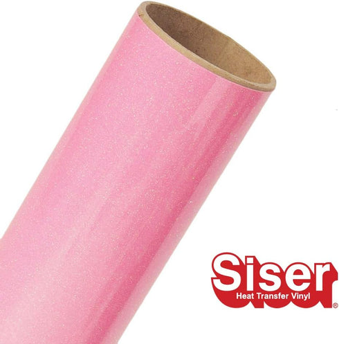 Siser Glitter HTV 11.8"x5ft Roll - Iron on Heat Transfer Vinyl (Neon Pink)...
