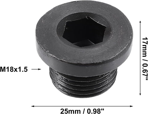 X AUTOHAUX M18x1.5 Steel Engine Oil Drain Plug Screw with Gasket for BMW 545i 550i 650i 750i 760i X5 X6 E60 E63 for Mazda 3 5 6 CX-5 CX-7 RX-8 Bla...