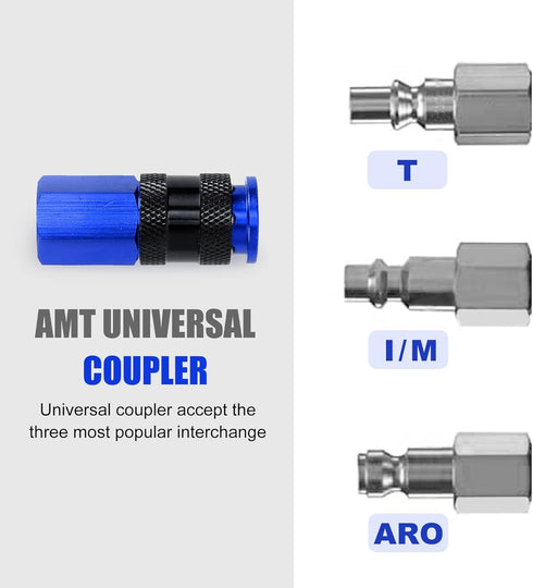 15 Pieces 1/4" NPT Aluminum Air Coupler and Plug Kit, Quick Connect Air Fittings, Industrial Quick Connector Set (Blue)...