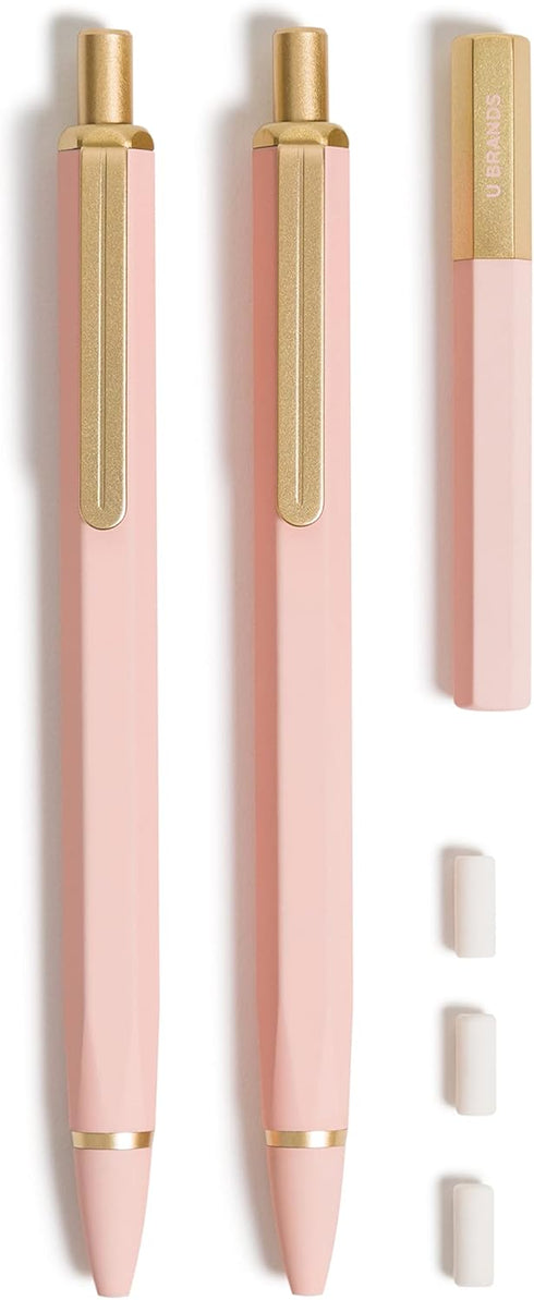 U Brands Blush Cambria Mechanical Pencil, Office Supplies, Soft Touch Barrel, Medium Point, 0.7mm, 2 Count...