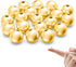 18K Gold 925 Sterling Silver Beads for Jewelry Making 20Pcs S925 Silver Loose Beads Smooth Round Silver Beads for Stackable Bracelet Jewelry Craft...