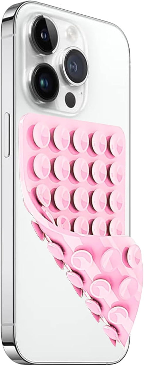 1 Pack Silicone Suction Cup Phone Case Mount Double Sided, Hands-Free Strong Grip Silicon Phone Holder for Selfies and Videos, Non Slip Phone Acce...