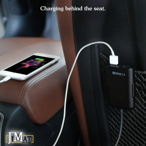 QC 3.0 Quick Charge USB Car Charger Compatible with Android iOS Smartphones USB Device Front/Back Seat Cigarette Lighter Chargers 5.6Ft Extension ...