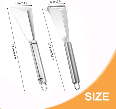 Fruit Carving Knife, 2 Pack Fruit Cutter, Stainless Steel Vegetable Carving Tools, Triangular Shape DIY Carving Knives for Home Kitchen Platter Tr...
