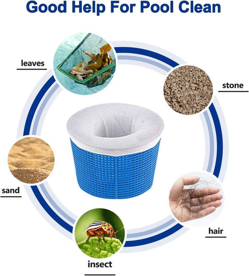 80 Pack Pool Skimmer Socks for Pool Filters, Filters Baskets and Skimmers to Filter Debris and Leaves, Protact Filter System of Inground and above...