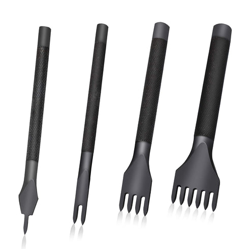 4 Pcs Leather Prong Punch Tool Set Leather Craft Tool Hole Punches 1/2/4/6 Leather Prong Punch Leather Lacing Stitching Punch Tool for Leather Cra...