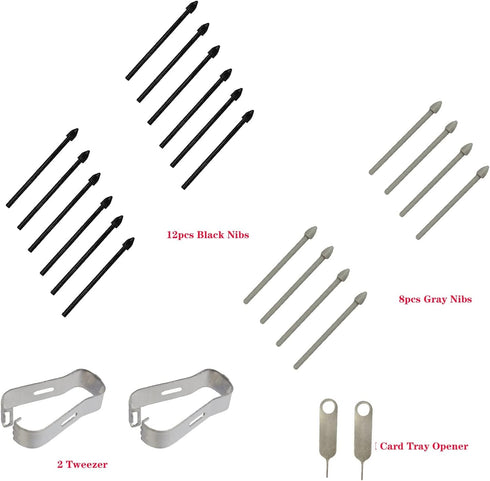 (20pcs Pack) Tab s7 s Pen Nibs Replacement Stylus Tips for Samsung Galaxy tab s7,s7 Plus (Black/Gray)...