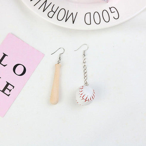 3D Baseball Earrings Faux Leather Baseball Dangle Earrings Wooden Baseball Bat Drop Earrings Baseball Player Jewelry Gifts for Women...