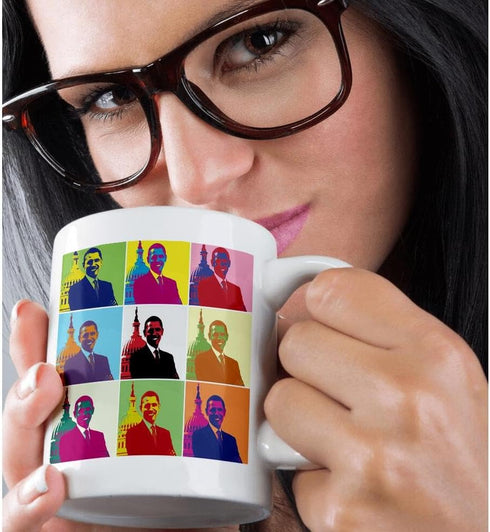 3dRose President Barack Obama Pop Art Mug, 15 oz, Ceramic...