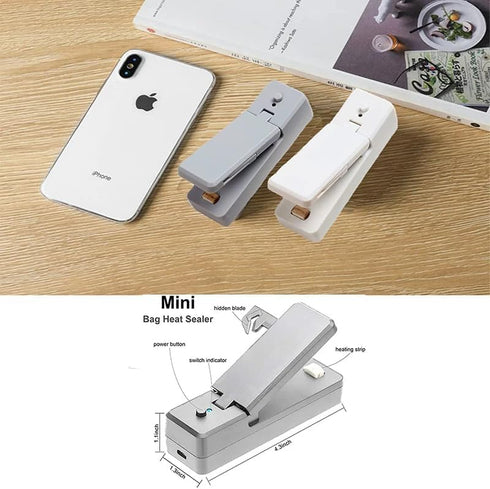 Mini Bag Heat Sealer – Bag Sealer Heat Seal Machine For Cookies, Chips – Mini Plastic Bag Cutter And Sealer Heat...