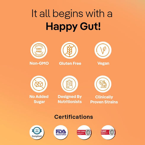 Gut Balance Gut Health, Immunity | Probiotics + Inulin + Vitamin C | 30 Days Pack...
