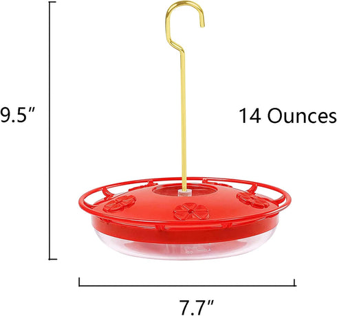 HighView 14 Oz Hummingbird Feeder Hanging Outdoor Nectar Feeding Station with 5 Ports and Perch...