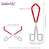 Labs Beaker Tongs, Red Rubber Coated Ends, Nickel Plated 1/4" Steel, for 50mL - 2000mL Capacity Beaker, Durable Beaker Clip Pliers Tool Used in La...