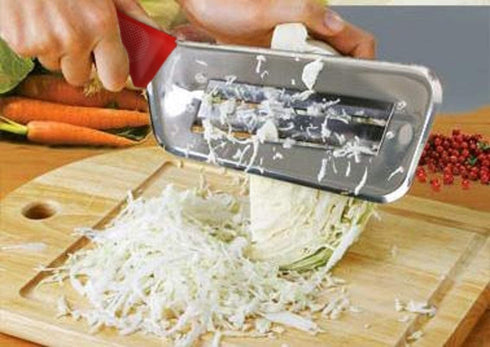 YukaBa Cabbage Kitchen Knife Slicer Chopper Shredder Sauerkraut Cutter Coleslaw Grater (Red-A)...