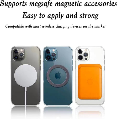 6Pcs Mag Safe Rings - Thin Adhesive Metal Magnetic Rings for iPhone 14 13 12 Pro Max Mini for Mag Safe Magnetic Wireless Charger, Car Charger Conv...