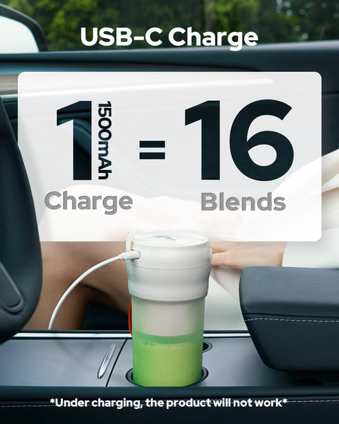 Portable Blender, Rechargeable Cordless Portable Blender for Shakes and Smoothies,10.5Oz BPA-Free Mini Blender,30 Watts, Single Serve Blender Cup ...