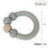 Socub Baby Teething Toy, Organic Baby Teething Ring, Socub Silicone and Wooden Baby Teether for Mouth Explore, BPA Free, 3+ Months(Sage)...
