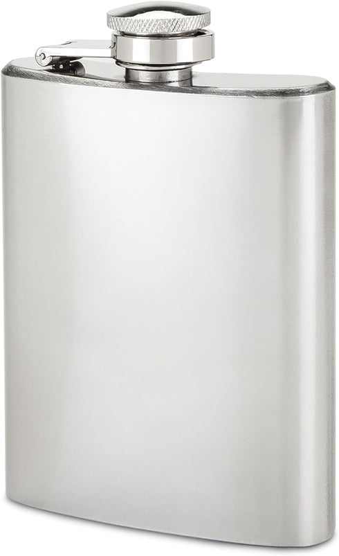 True 4 oz Stainless Steel Flask, Compact and Durable Hip Flask with Twist-and-Lift Lid, Drinking Flasks for Vodka Whiskey Tequila Rum Cocktails, T...
