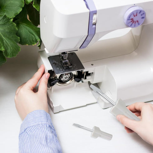 yueton 2PCS Sewing Machine Screwdriver White Sewing Machine Needle Plate Screwdriver Regular and Mini Screwdrivers Home Sewing Machine Repairing T...