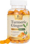 Turmeric Curcumin & Ginger Gummies 95% Curcuminoids with Black Pepper Extract for Max Absorption Joint Support, Nature's Tumeric Herbal Extract Su...