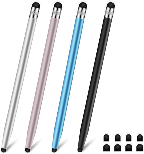 Stylus Pen for Touchscreen,4-Pack Stylus Pens Rubber Tips for iPad/Tablets,High Sensitivity Tablet Stylus Pen W/ 8 Pcs Replacement Tips for iPhone...