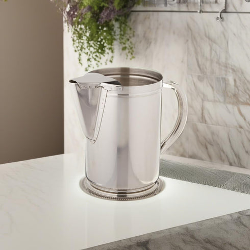 Winco Stainless Steel Water Pitcher with Guard, 64-Ounce...