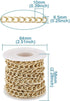 Pandahall 5M/5Yard Aluminum Curb Chain Link Light Gold Color Twisted Cross Necklace Finding Chains with Spool for Jewelry Making DIY Crafts Findin...