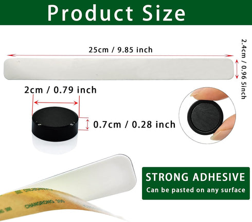 Magnetic Board Frameless Stainless Iron Strips, Magnetic Strips with Adhesive Backing Magnet Board Magnetic Bulletin Bar Board Memo Board with 10 ...