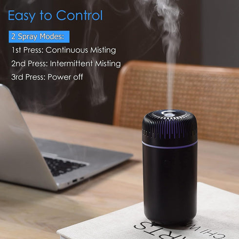 Car Diffuser for Essential Oils USB Cool Mist Humidifier Aromatherapy Essential Oil Diffuser Portable for Car Home Office Bedroom (Black)...
