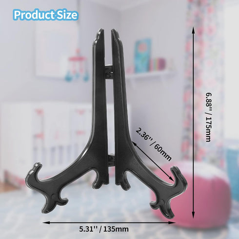 12 Pieces Picture Easel Stand, Black plate Stand, 7 Inch Card Display Stand, Display Holder for Picture Photos Decoration...