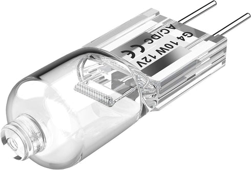 G4 Halogen Bulb 10W, Clear JC Type G4 Bi-Pin Halogen Light Bulbs, Dimmable AC/DC 12V Warm White Lamps for Landscape Lighting,Track Lighting, Home ...