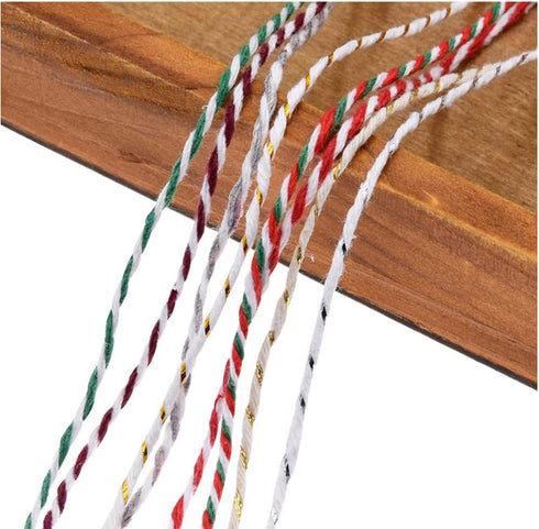 Twine String,328Ft Butcher?Twine,cotton?string?for cooking,crafts,gardening ,gift wrapping,plants(Deep blue and white)...