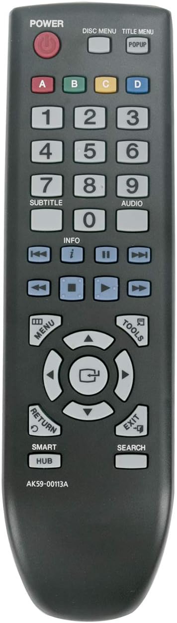 AK59-00113A Replace Remote Control fit for Samsung Blu-ray DVD Disc Player BD-D5300 BD-D5250C BD-D5300C BD-D5300/EN BD-D5300/PE BD-D5300/RU BD-D53...