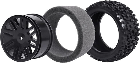 HobbyPark Front & Rear Wheels and Tires 12mm Hex Hub with Foam For Redcat Shockwave, Tornado Epx,S30 1/10 Off Road Buggy (Pack of 4)...