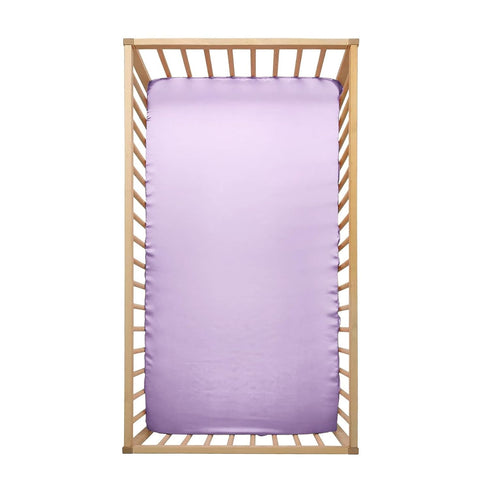 Pro Goleem Satin Soft Crib Sheet Great for Baby with Sensitive Hair Silky Baby Sheet Lavender Unisex 52’’x28’’x8’’ Fitted Cover...