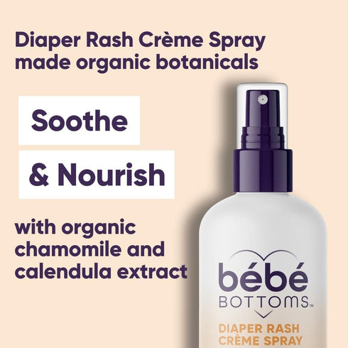 Bébé Bottoms Baby Diaper Rash Cream Spray, No-Rub Touch Free Application for Sensitive Skin (100 ml)...