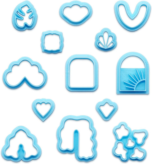 MURMUR Polymer Clay Cutters for Earrings, Set of 13 Small Clay Earring Cutters for Polymer Clay Jewelry Plastic Clay Molds Different Shape Ceramic...