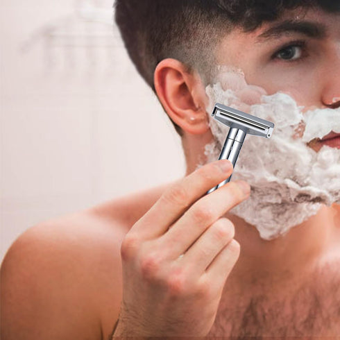 Double Blade Safety Razor Adjustable Razors Single Blade Razor includes 10 Razor Blades and 1Razor Stand Durable,Suitable for Both Men and Women (...