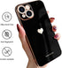 Teageo Compatible with iPhone 13 Case for Women Girl Cute Love-Heart Luxury Bling Plating Soft Back Cover Raised Full Camera Protection Bumper Sil...