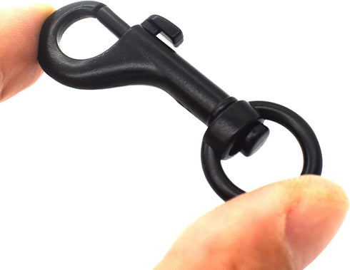 10pcs 1.8 inch Swivel Bolt Snap Clasp Hooks with 10mm O Ring Metal Lanyard Webbing Belt Lobster Buckle Clips DIY Accessory Black...