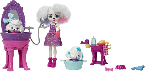 Enchantimals City Tails Poodle Do Beauty Salon, Playset with Doll (6-in) and Dog Figures with Color-Change Fun, Great Toy for Kids Ages 4Y+...
