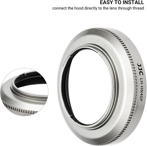 (Silver) Camera Lens Hood for NIKKOR Z DX 16-50mm F3.5-6.3 VR on Z30 Z fc ZFC Z50, Replace Nikon HN-40 Lens Hood, Compatible w 46mm Cap and 46mm F...