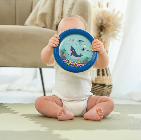Edushape Sea World Drum for Baby - Set of 1 Ocean Baby Drum Toy for Toddlers 1-3 - Small Drums Musical Toy for Babies 1 Year Old and Up, Soothing ...