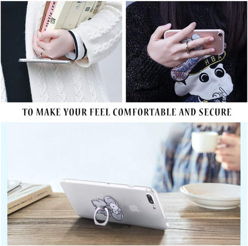 ZOSTLAND 3PCS Funny Zebra Elephant Giraffe Phone Ring Universal 360°Adjustable Case Finger Grip Stand Holder Desk Stent Mount Hook Compatible with...