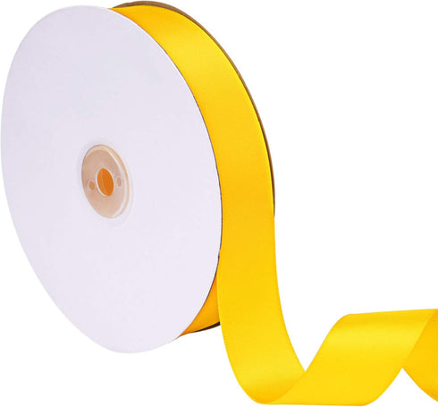 Livder Double Face Satin Ribbon Roll, 1 inch Wide 50 Yard Length (Yellow)...