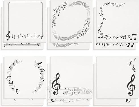 12Packs Sticky Notes Cute Funny Sticky Note Pads Music Themed Postits Note Pad Reminder Pads for Teacher School Gifts Office Supplies(3 x 3 Inch, ...