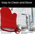 Oven Mitts Heat Resistant Silicone, Kitchen Gloves & Pot Holders, Cotton Lining, Non-Slip, Flexible, Durable, Easy Clean, Cooking, Baking, Grillin...
