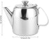 Stainless Steel Teapot, Round Coffee Tea Pot Water Kettle Cold Short Spout Pour Over Coffee Kettle for Kitchen Hotel Restaurant Conference Room, S...